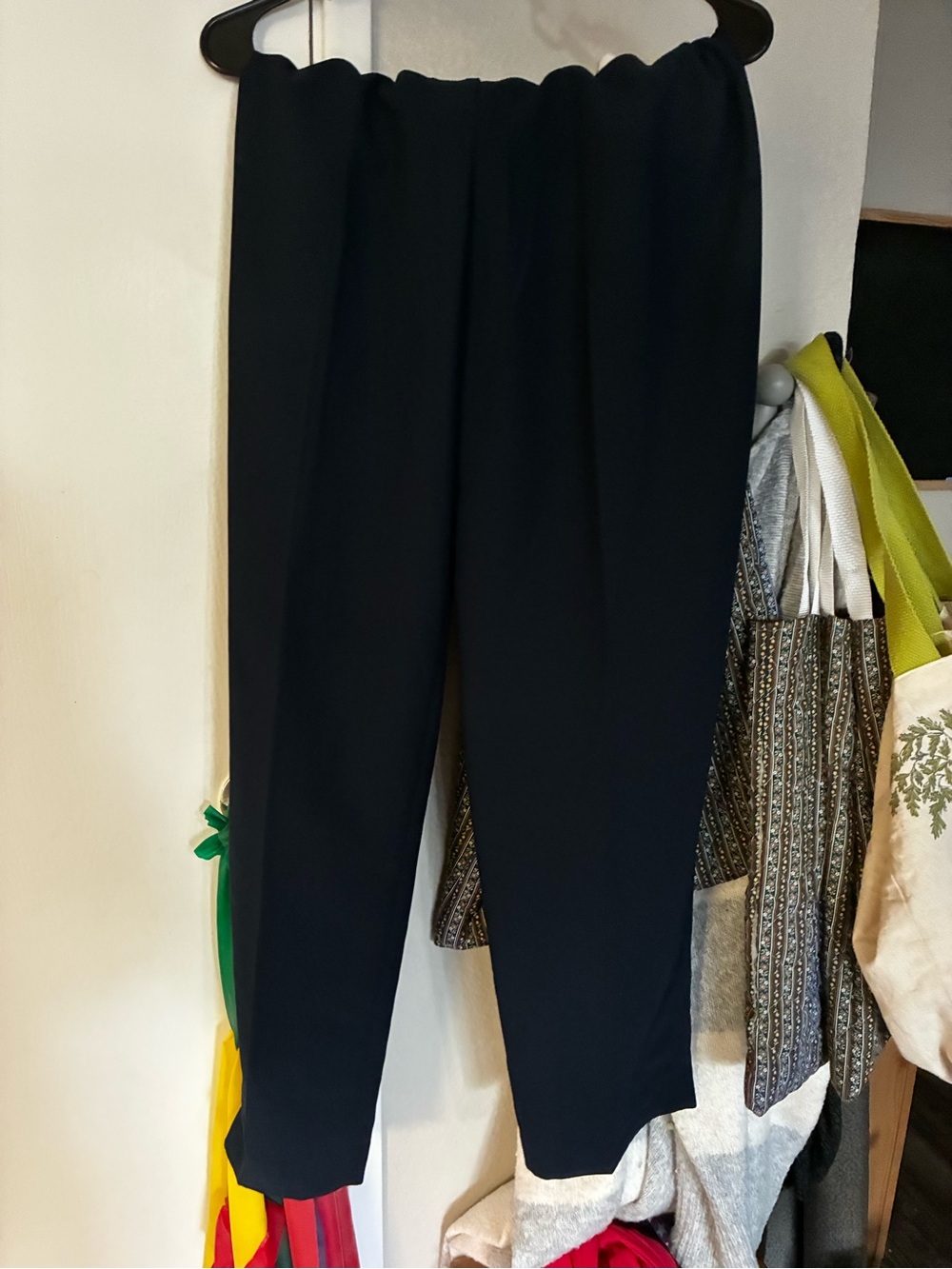 Nina Black High Waist Straight Trousers